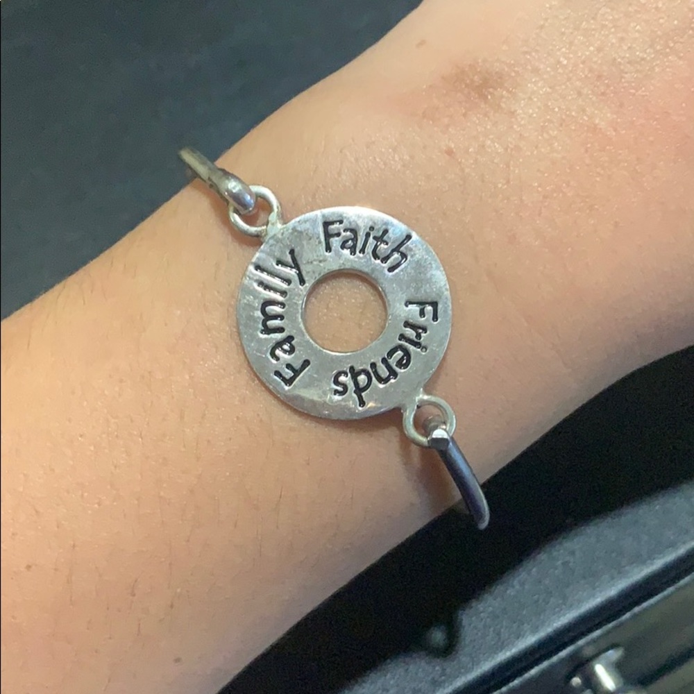 Faith Family Friends Silver Bracelet